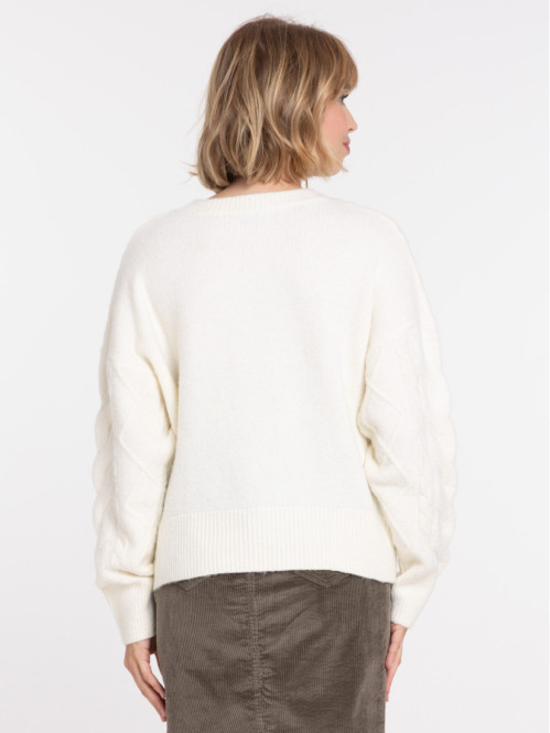 Pull femme écru maille...