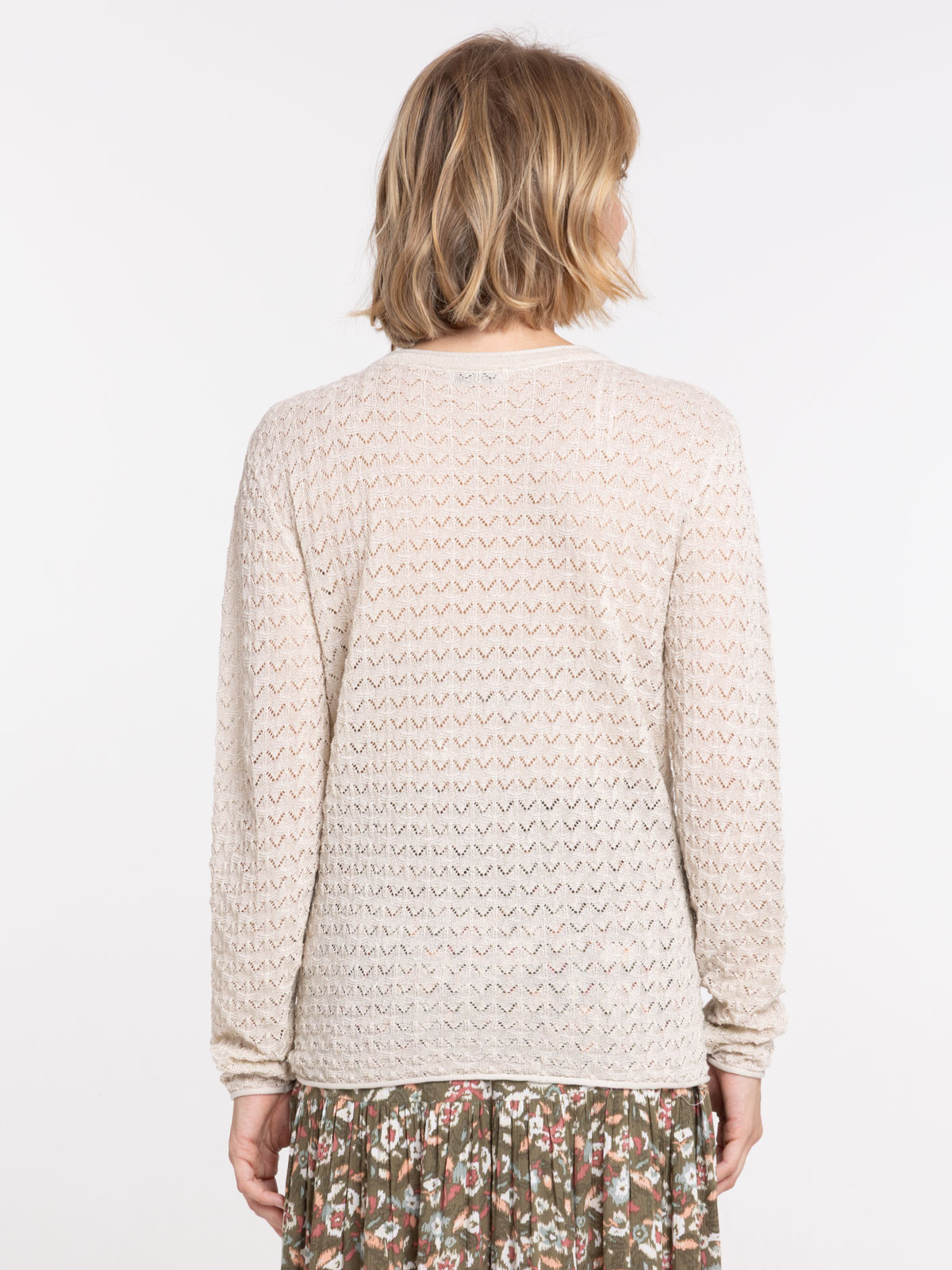 Gillet brillant maille ajourée femme Gillet brillant maille ajourée femme