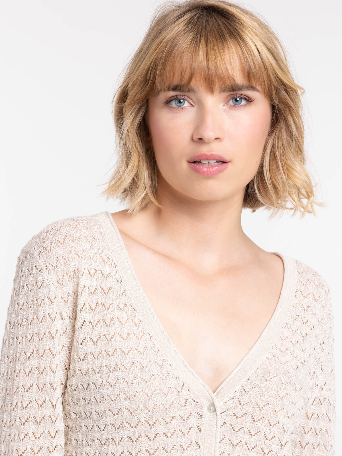 Gillet brillant maille ajourée femme Gillet brillant maille ajourée femme