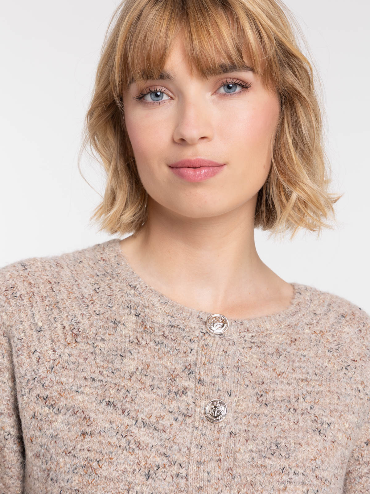 Gilet col rond boutonné femme Gilet col rond boutonné femme