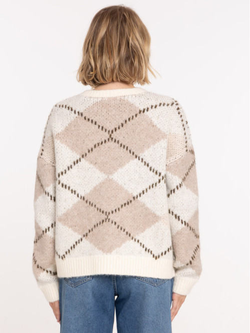 Gilet col rond motif...