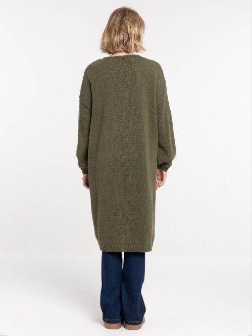 Gilet long ouvert femme