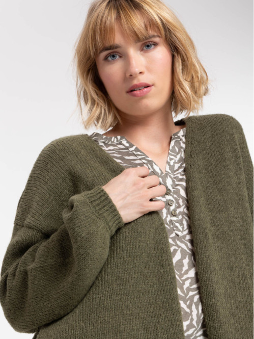 Gilet long ouvert femme