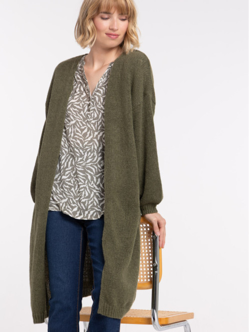 Gilet long ouvert femme