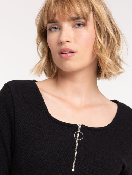 T-shirt col zippé manches...