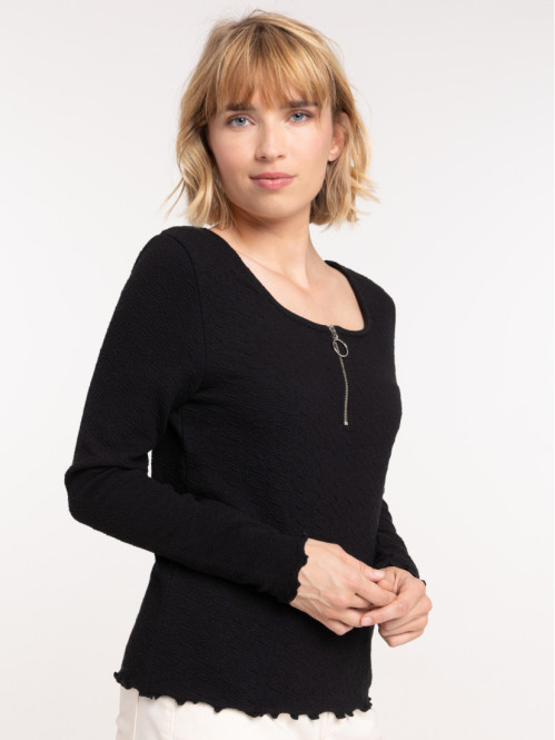 T-shirt col zippé manches...