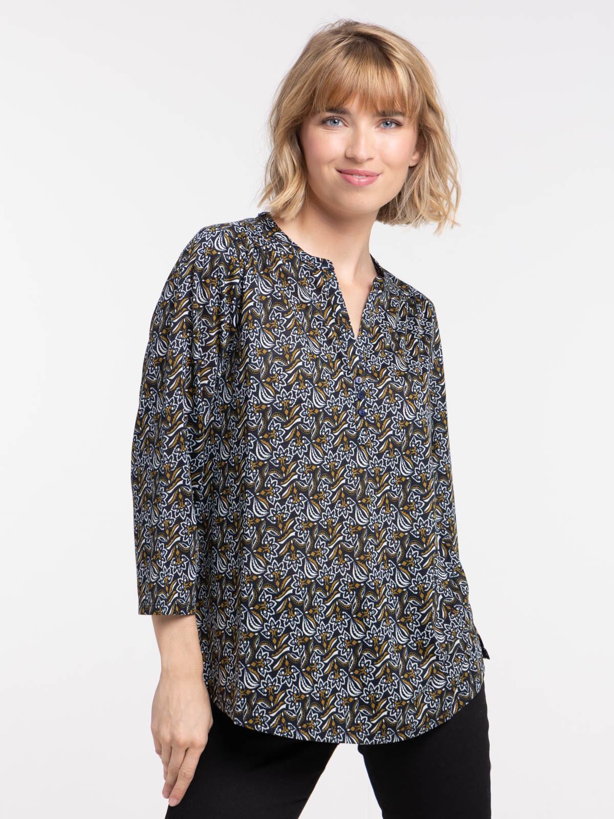 T-shirt imprimé manches 3/4 femme