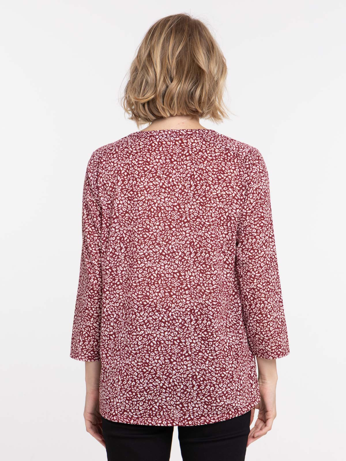 T-shirt manches 3/4 fleuri femme