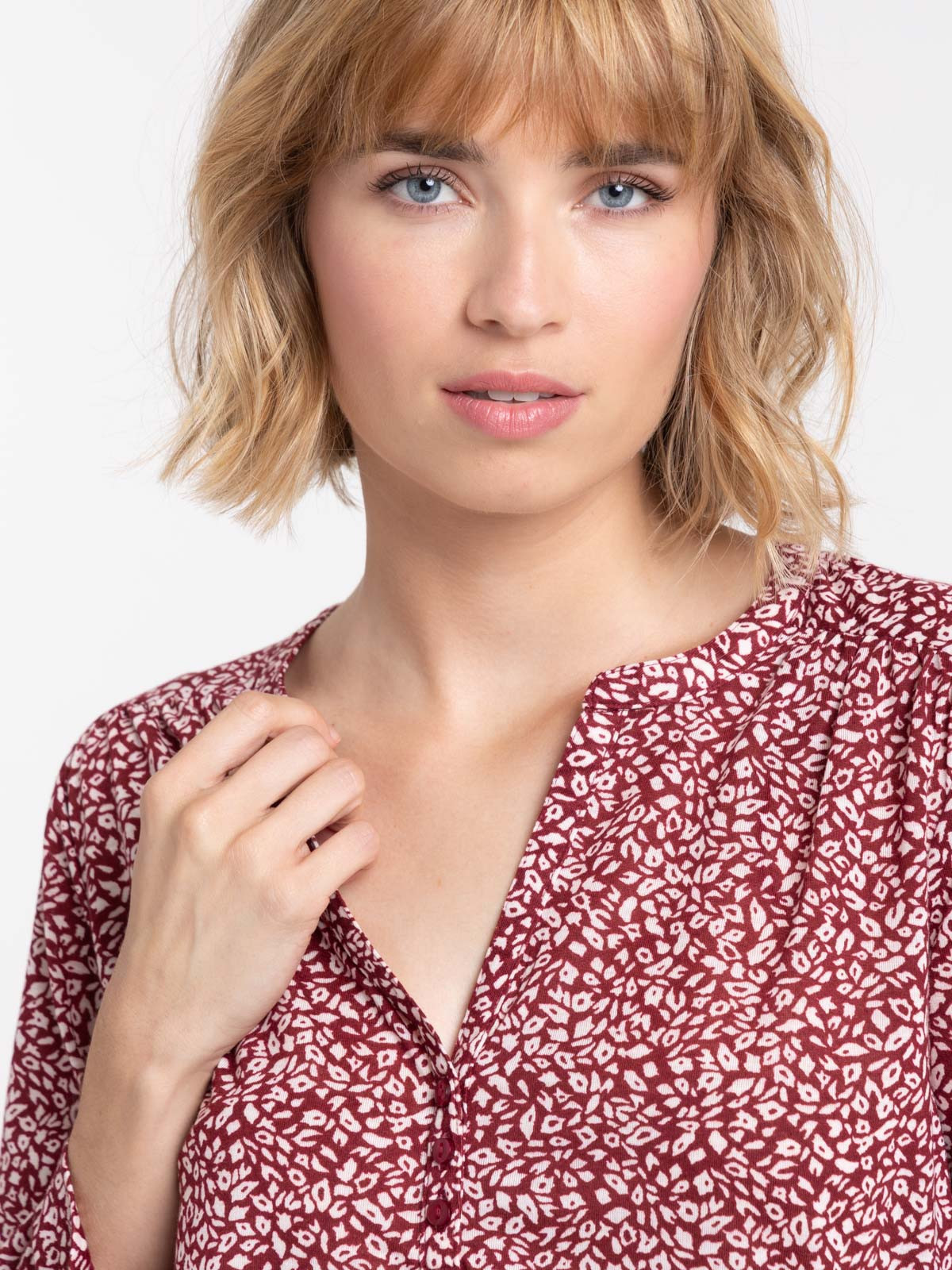 T-shirt manches 3/4 fleuri femme