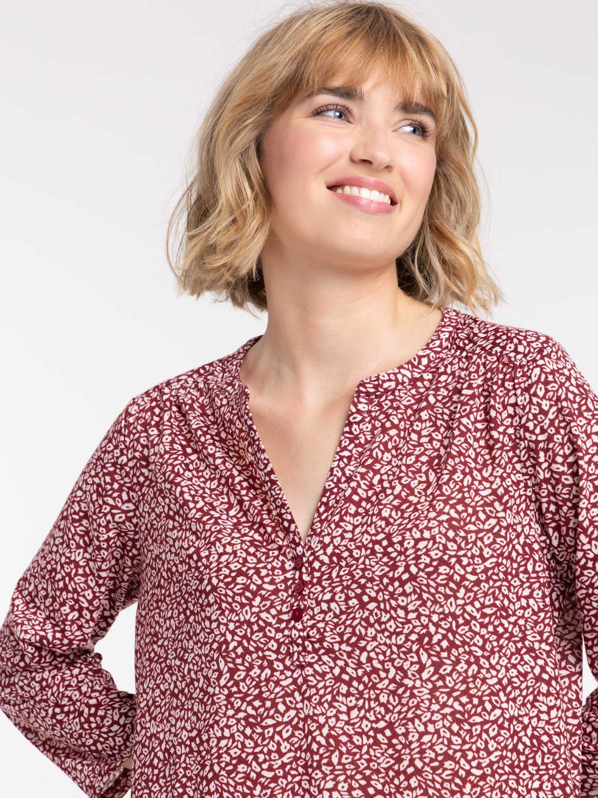 T-shirt manches 3/4 fleuri femme
