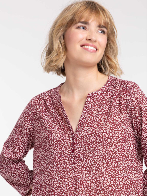 T-shirt manches 3/4 fleuri femme