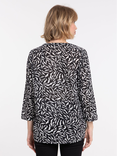 T-shirt imprimé végétal femme