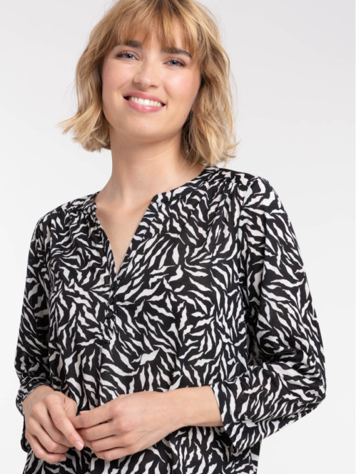 T-shirt imprimé végétal femme