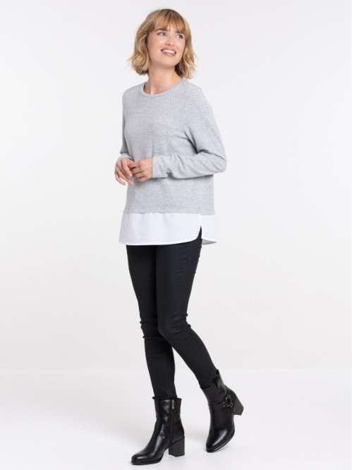 T-shirt manches longues 2 en 1 femme