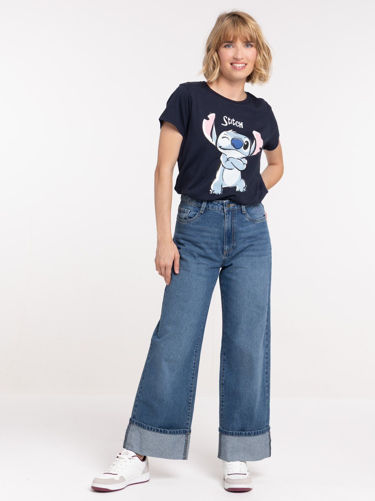 T-shirt marine Stitch femme