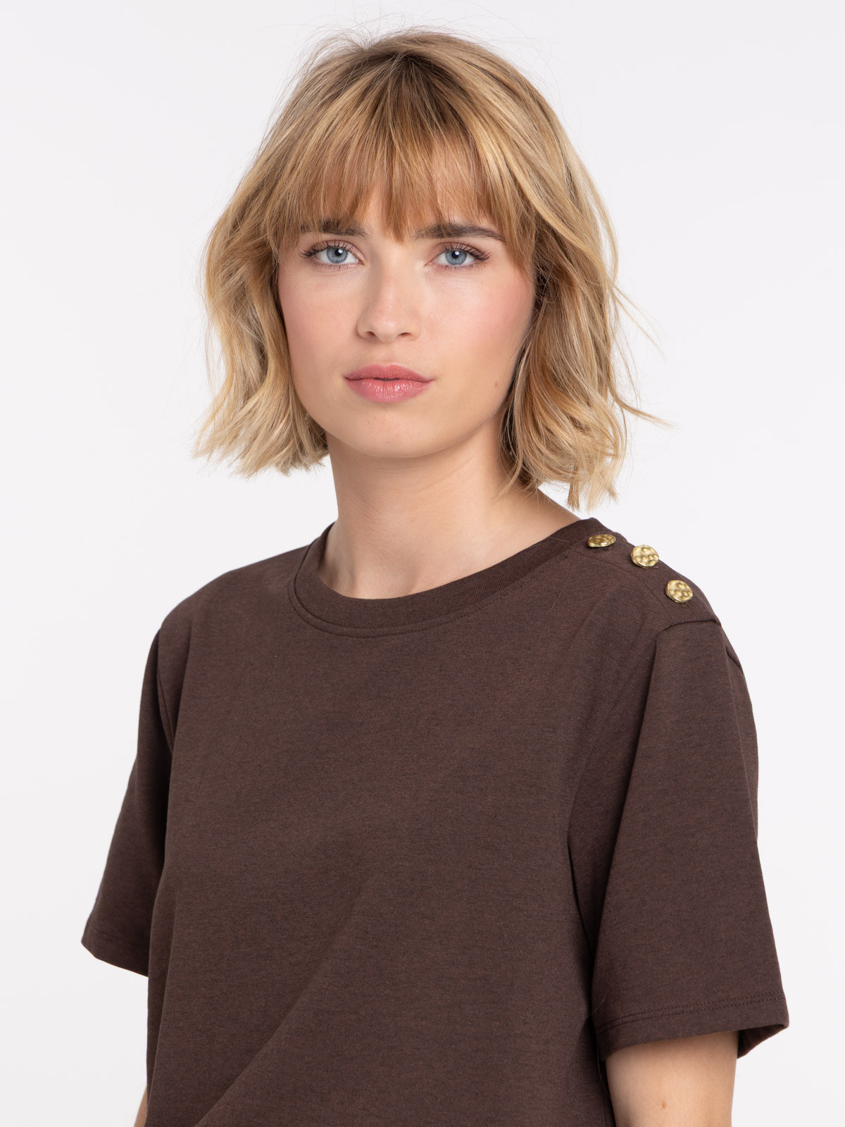 T-shirt boutons épaule femme T-shirt boutons épaule femme