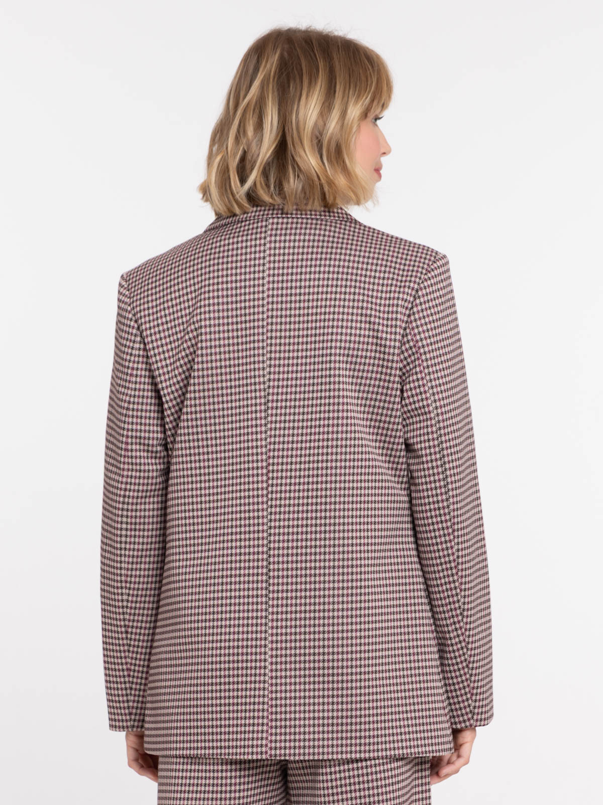 Veste motif pied-de-poule femme