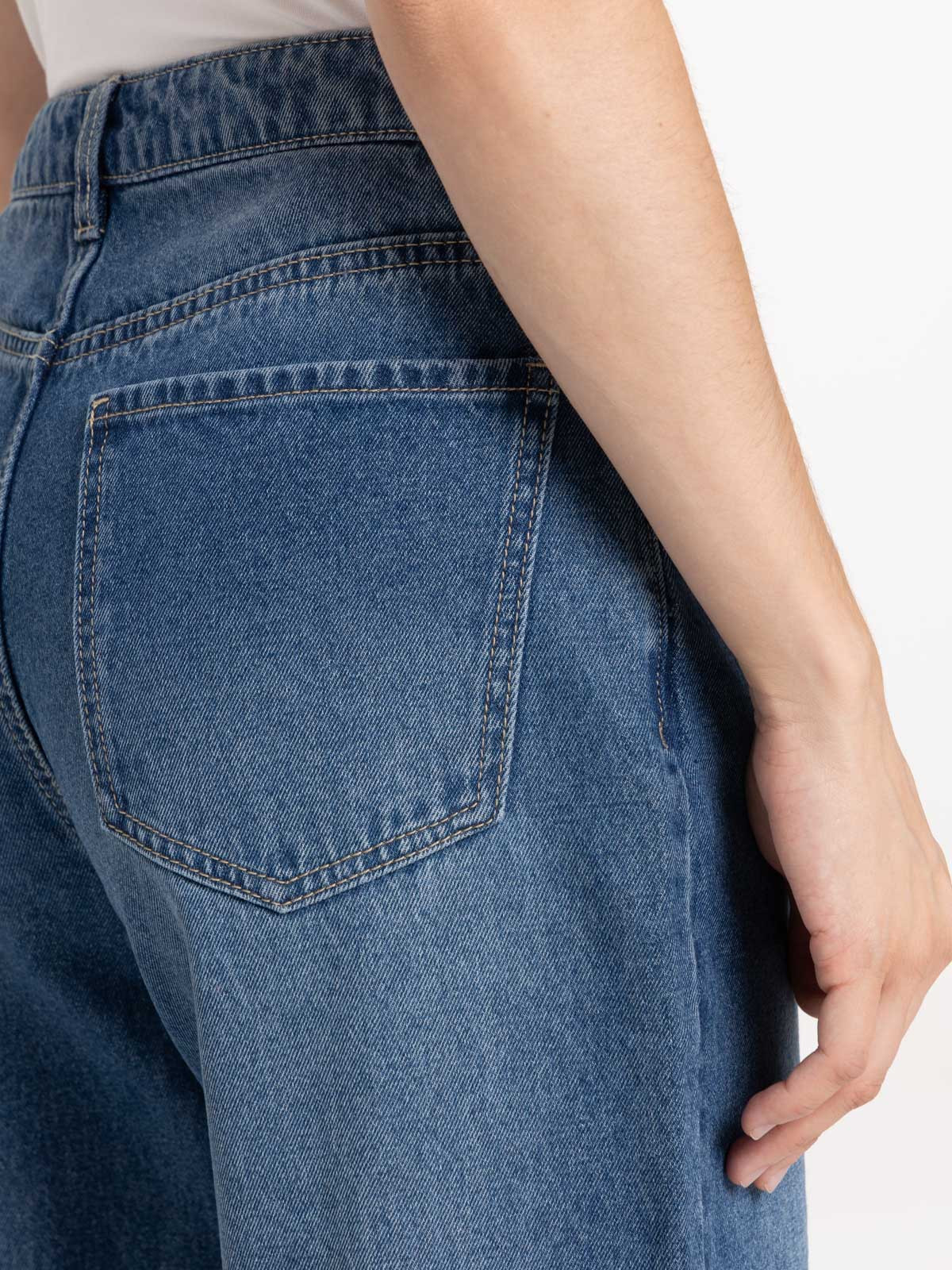 Jean large revers stone femme