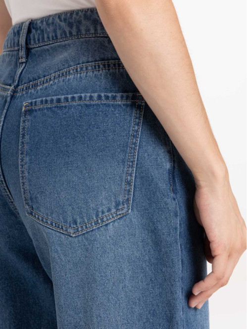 Jean large revers stone femme