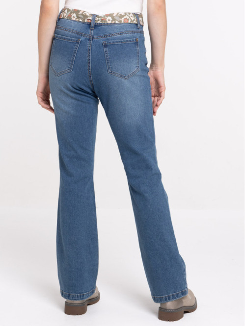 Jean flare ceinturé stone...