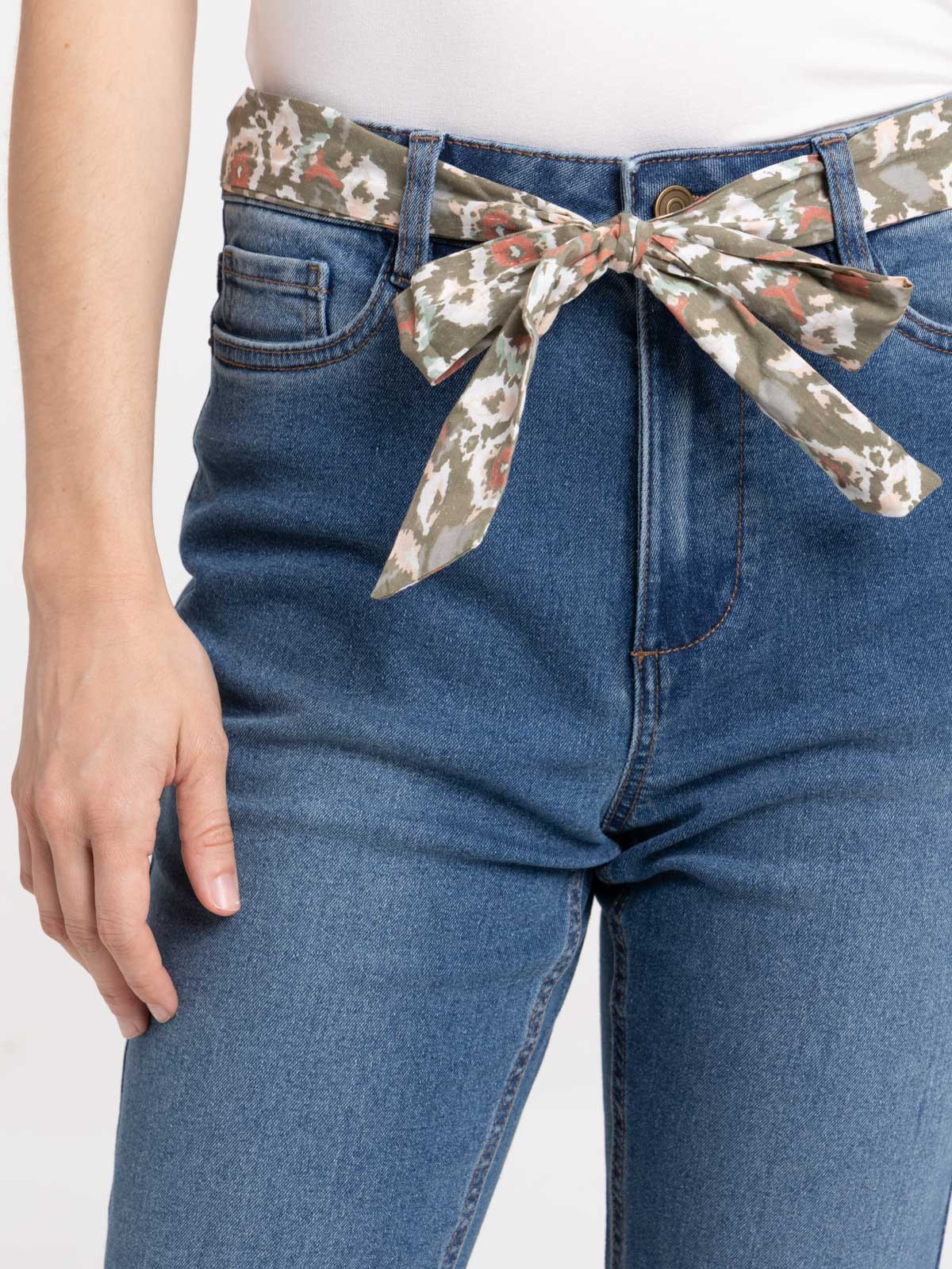 Jean flare ceinturé stone femme Jean flare ceinturé stone femme