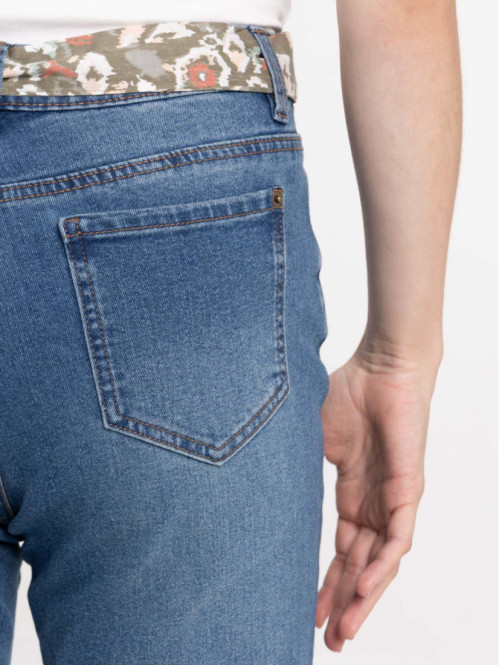 Jean flare ceinturé stone...