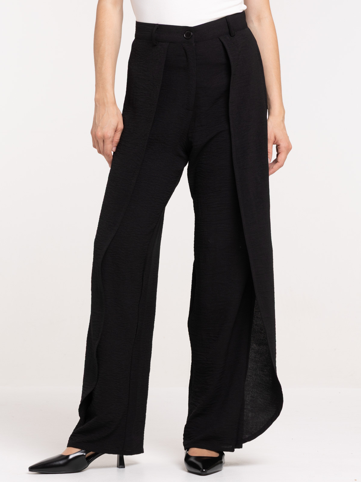 Pantalon large noir femme