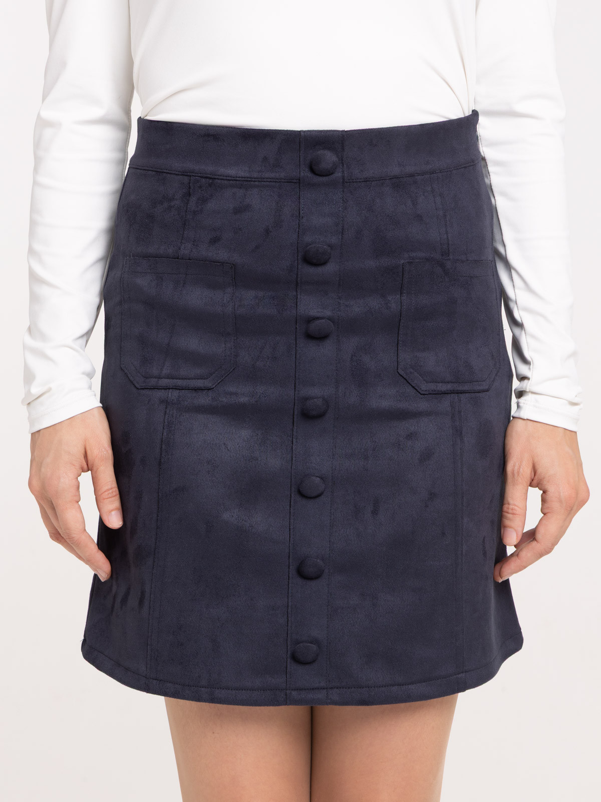 Jupe courte suédine boutons femme Jupe courte suédine boutons femme