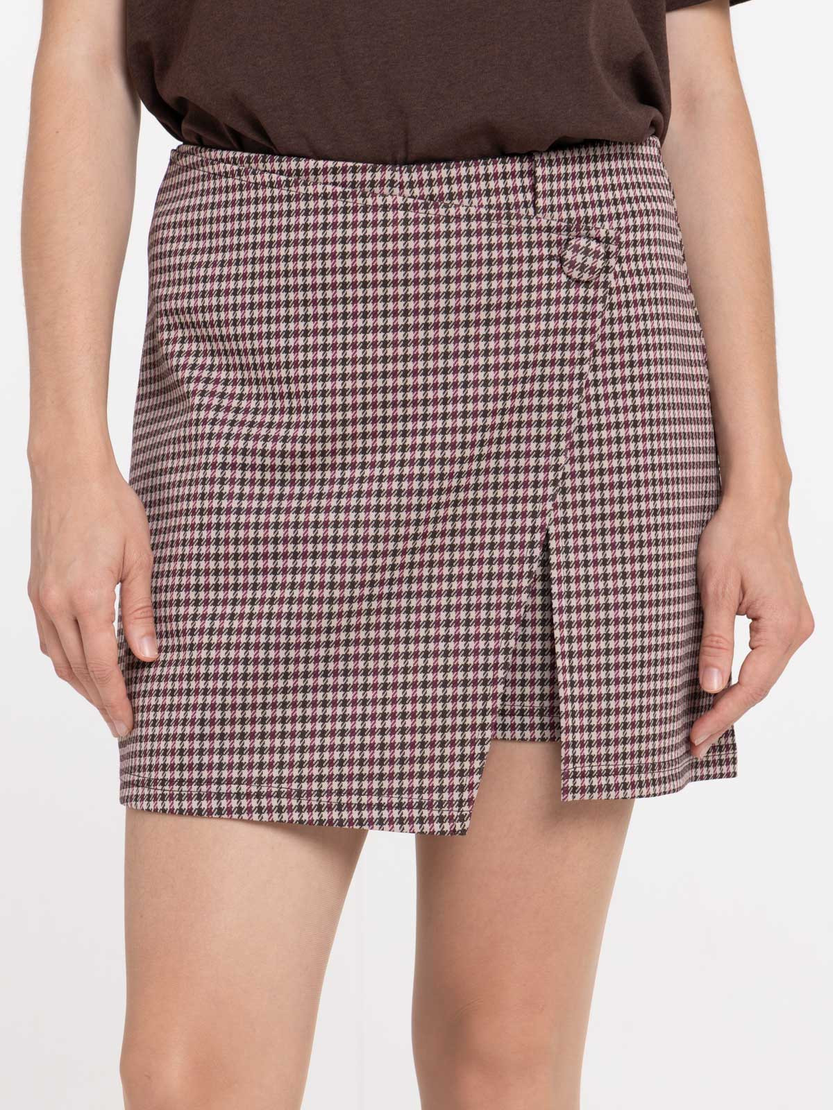 Jupe short pied-de-poule femme Jupe short pied-de-poule femme