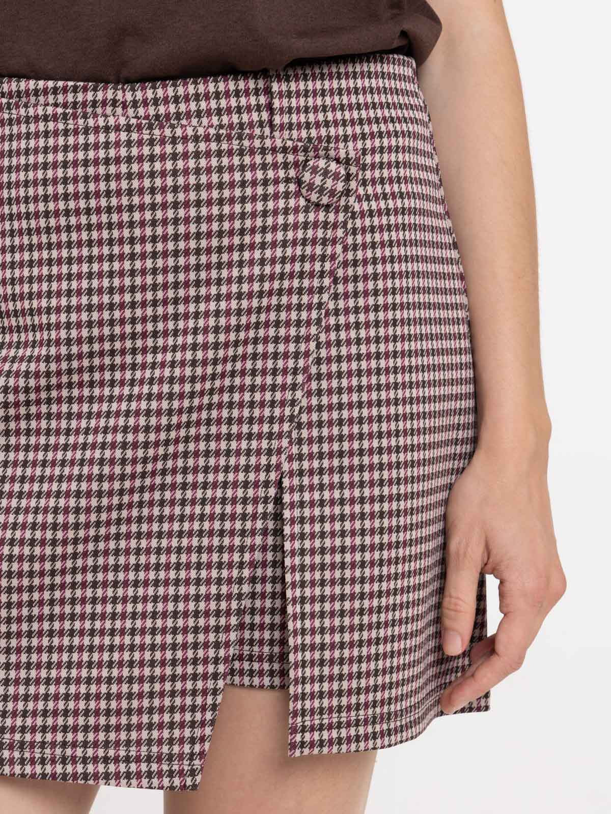 Jupe short pied-de-poule femme Jupe short pied-de-poule femme