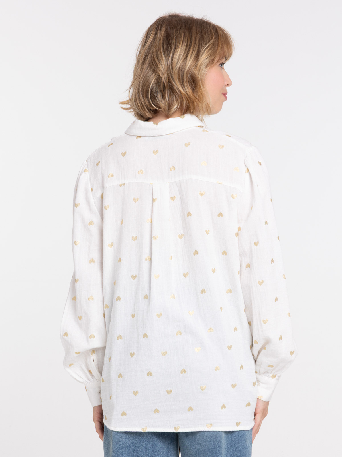 Chemise imprimée coeur all over femme Chemise imprimée coeur all over femme