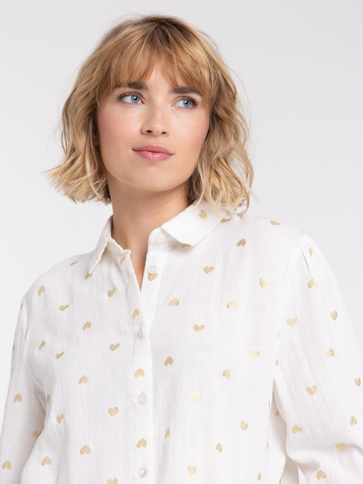 Chemise imprimée coeur all over femme Chemise imprimée coeur all over femme