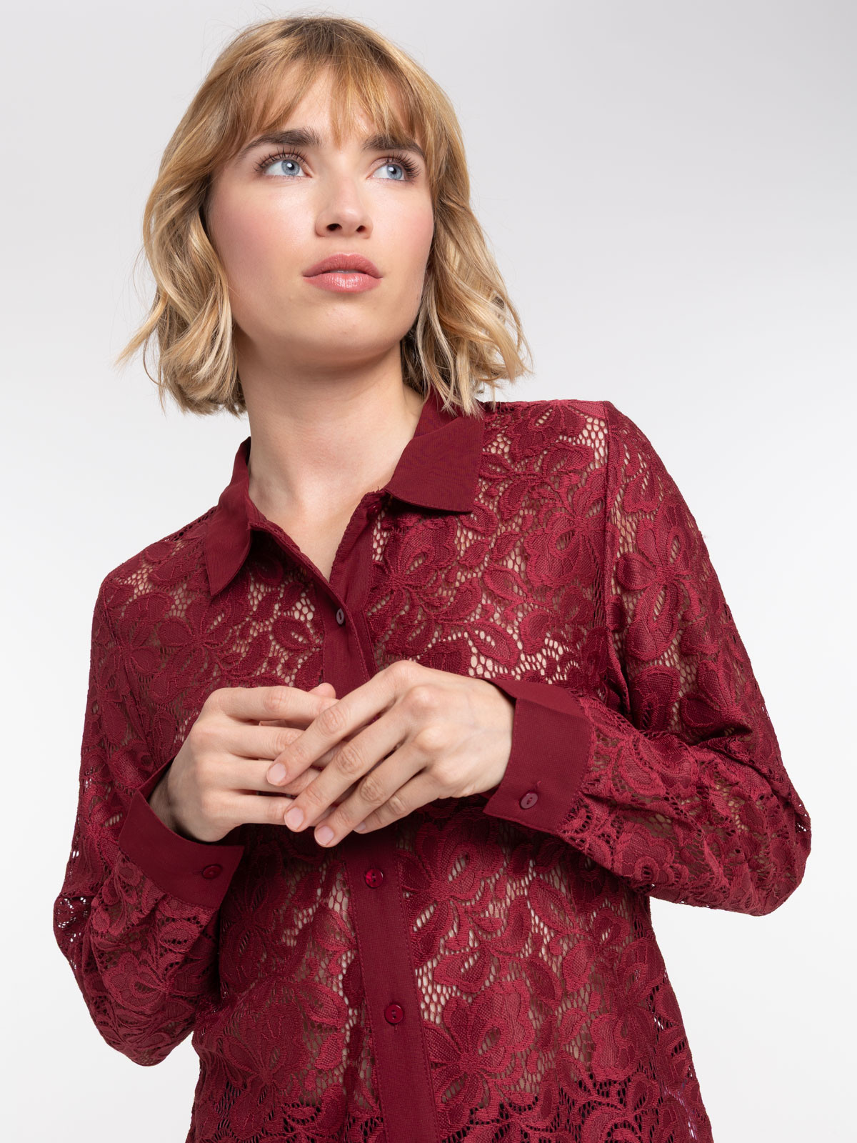 Chemise manches longues dentelle femme Chemise manches longues dentelle femme