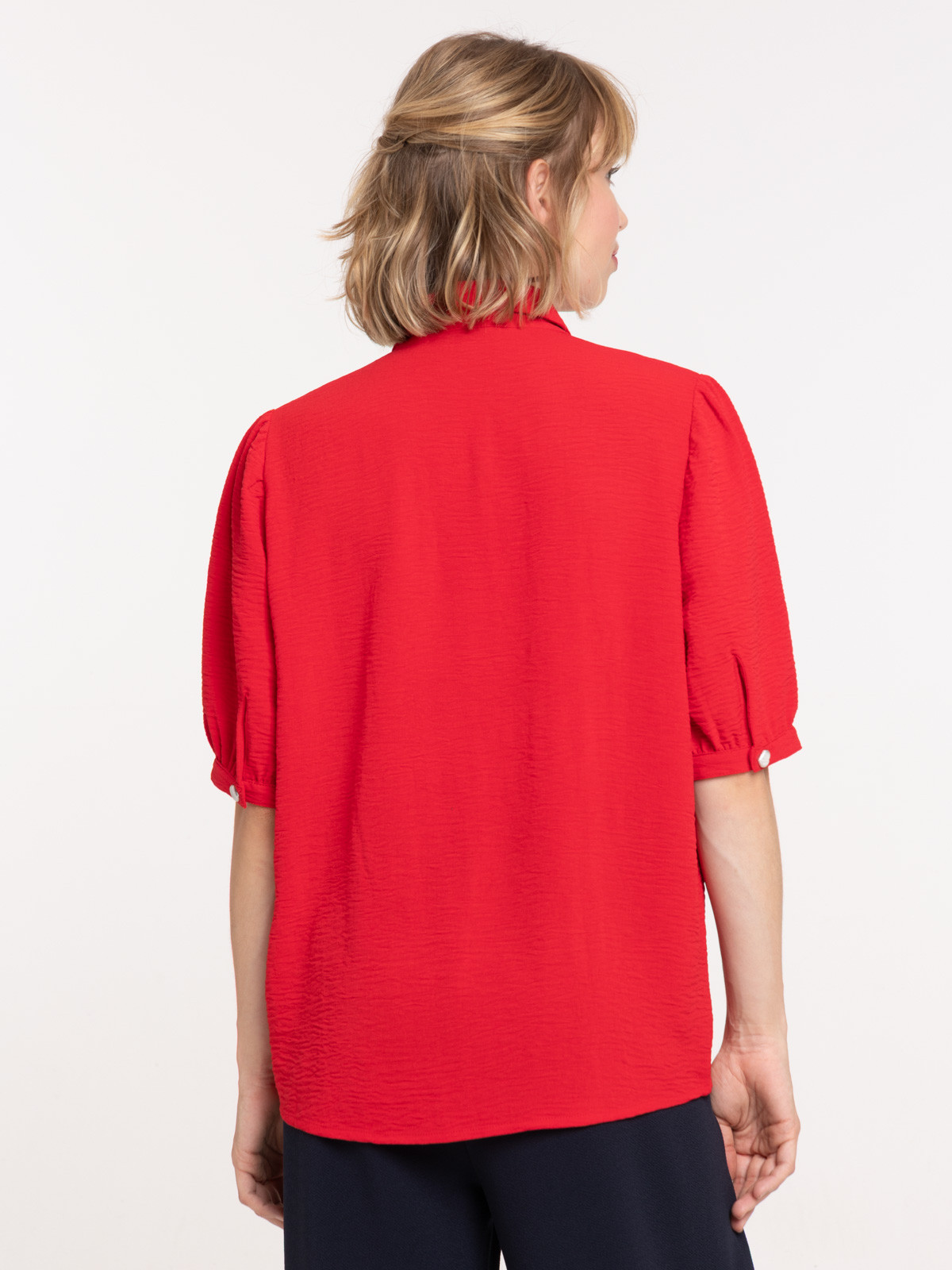 Chemise rouge manches courtes femme