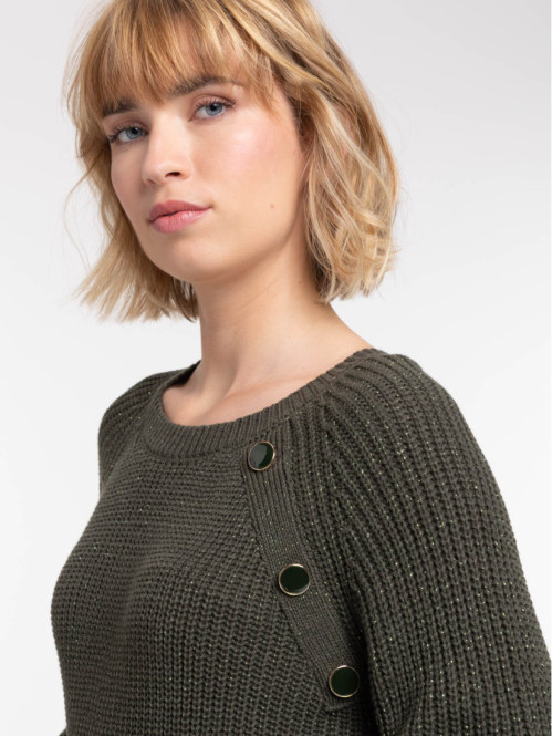 Robe pull vert foncé femme