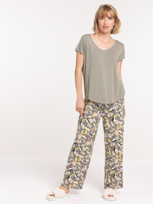 Pyjama motif floral femme