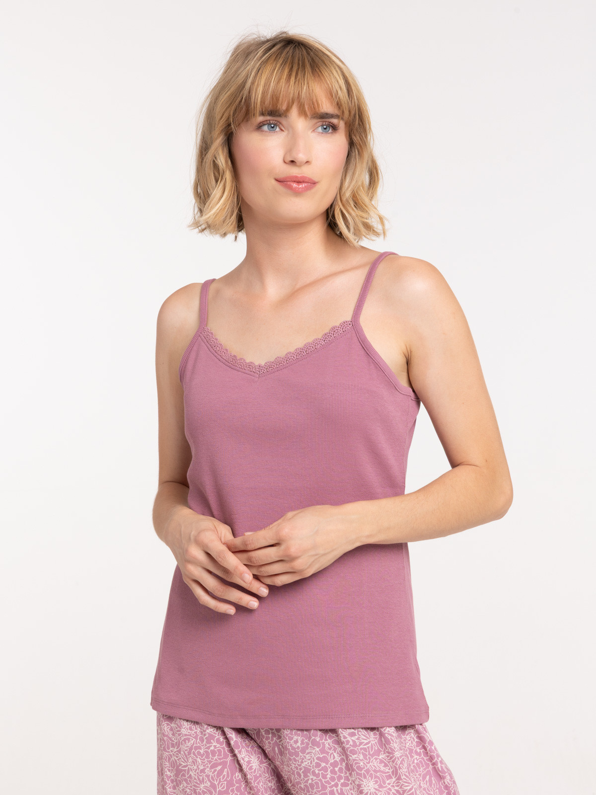 Haut de pyjama violine femme