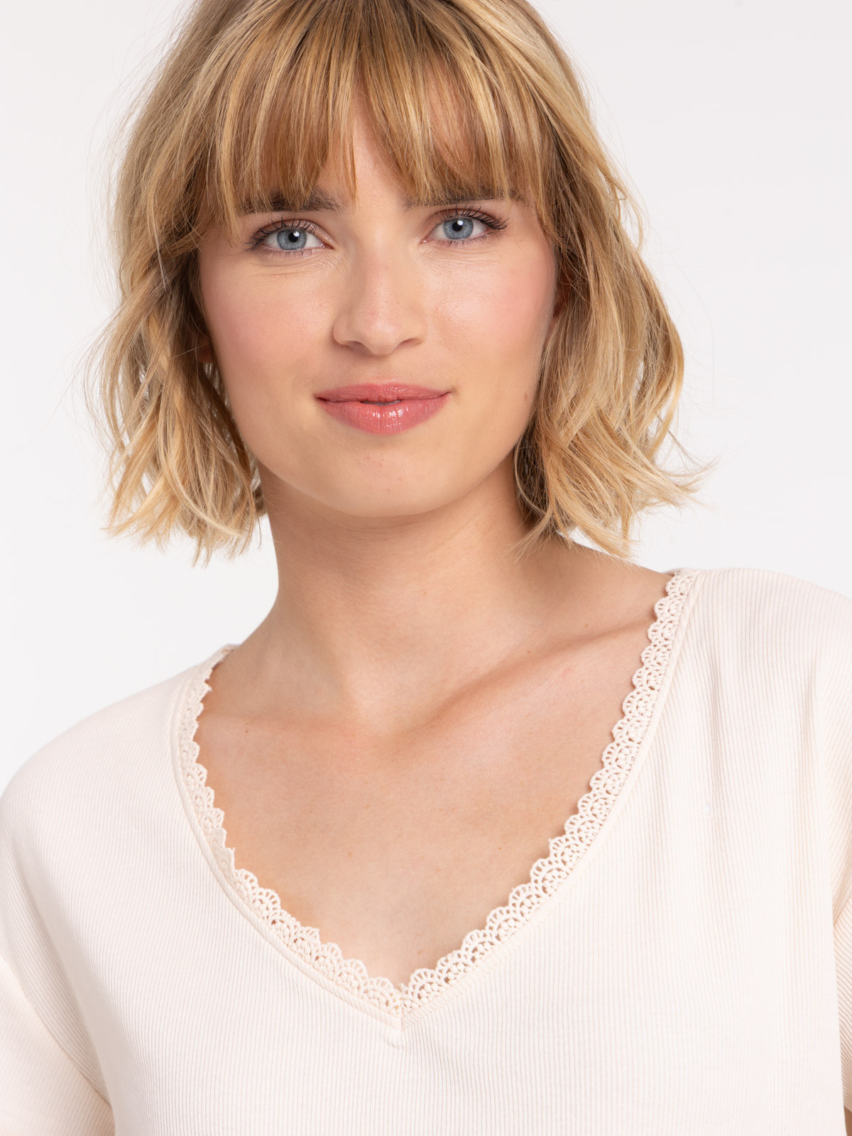 Haut de pyjama poudre rosé femme