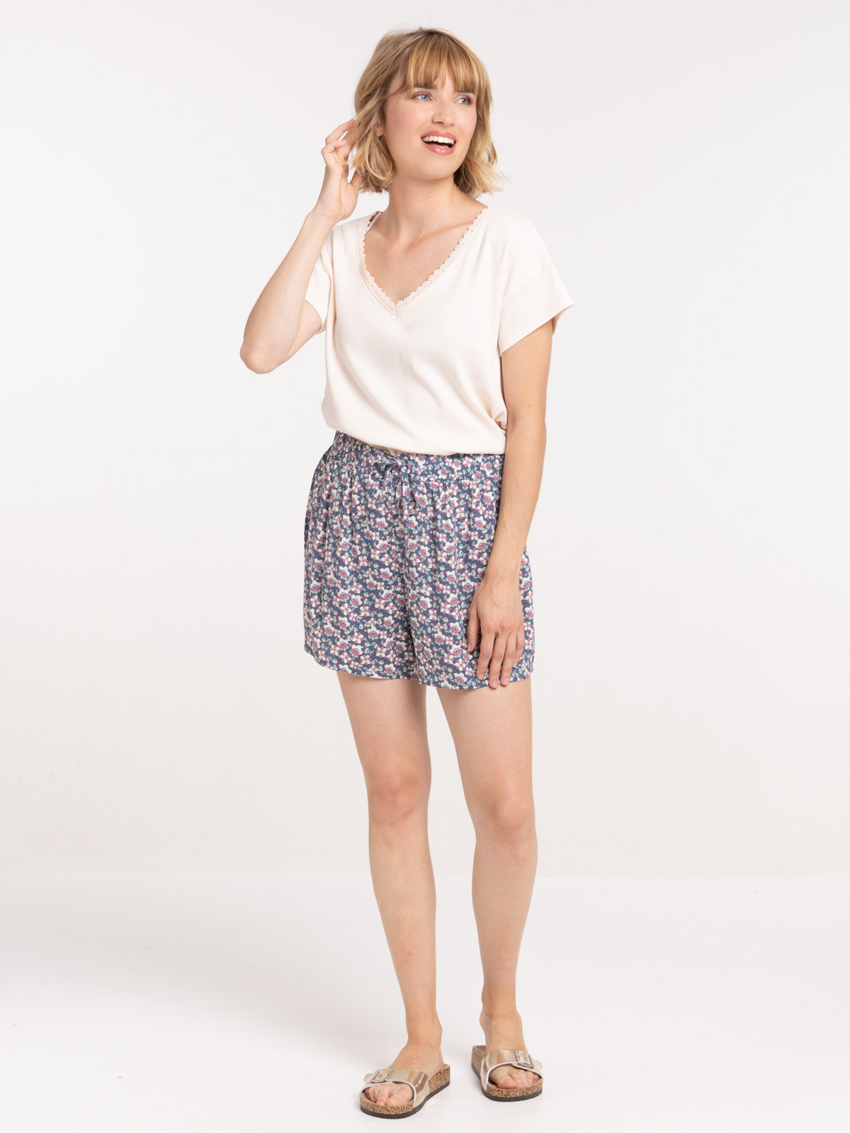 Haut de pyjama poudre rosé femme