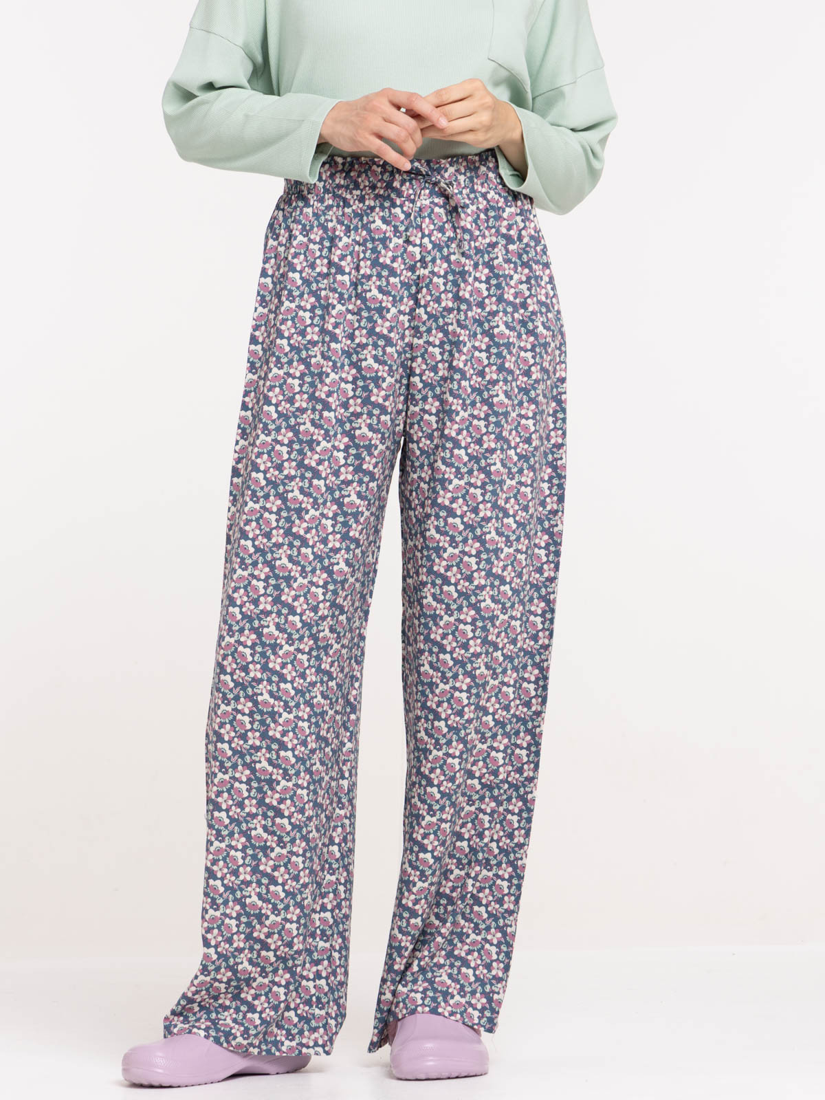 Bas de pyjama pantalon fleuri femme