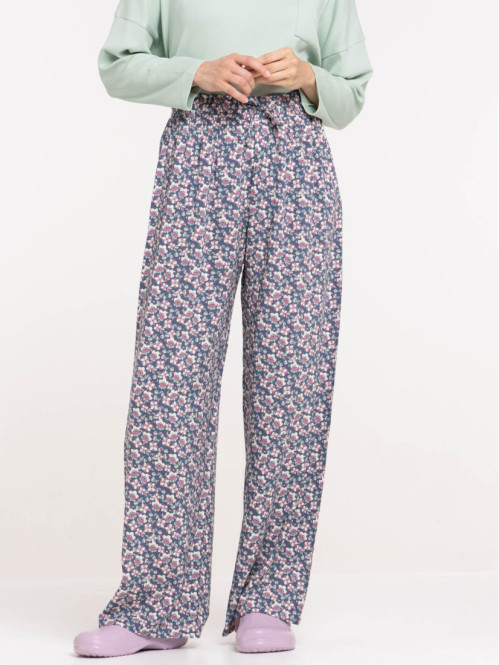 Bas de pyjama pantalon fleuri femme