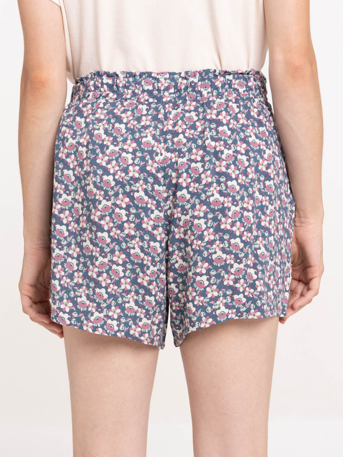 Bas de pyjama short fleuri femme