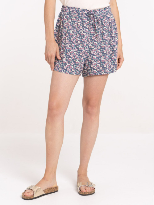 Bas de pyjama short fleuri femme