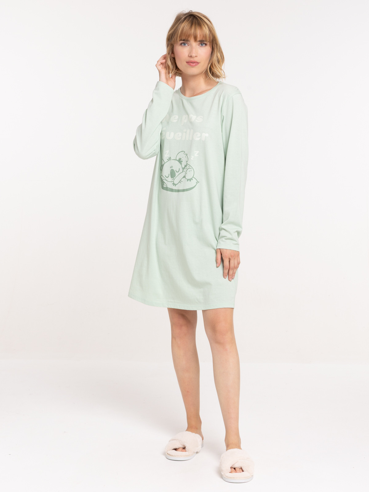 Chemise de nuit koala et message femme