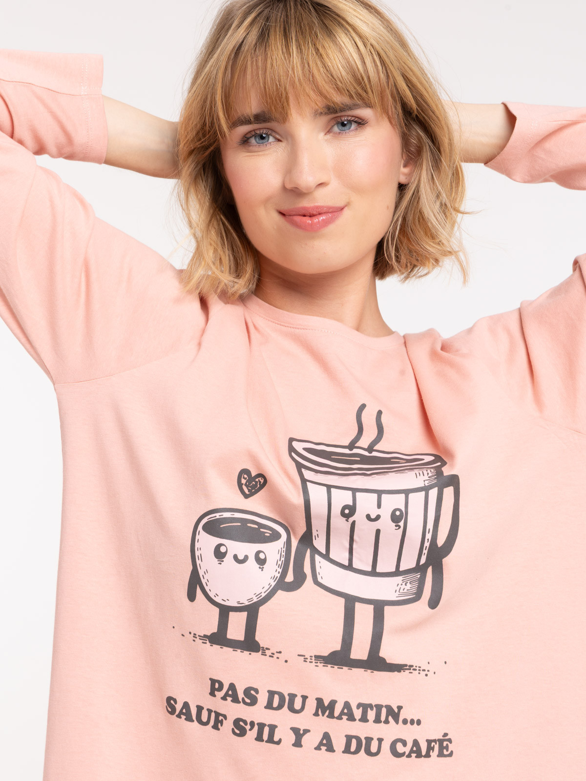 Chemise de nuit tasses de café femme Chemise de nuit tasses de café femme