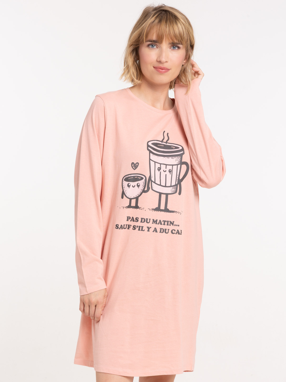 Chemise de nuit tasses de café femme Chemise de nuit tasses de café femme