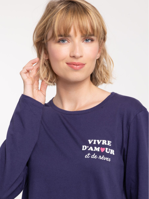 Chemise de nuit message femme