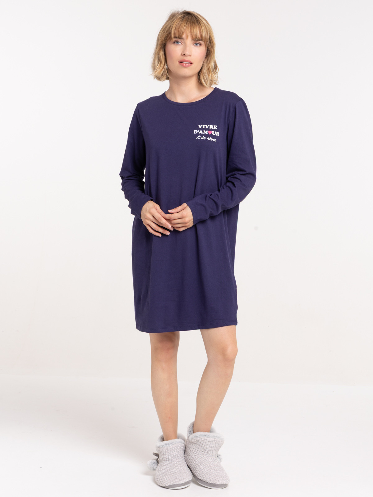 Chemise de nuit message femme