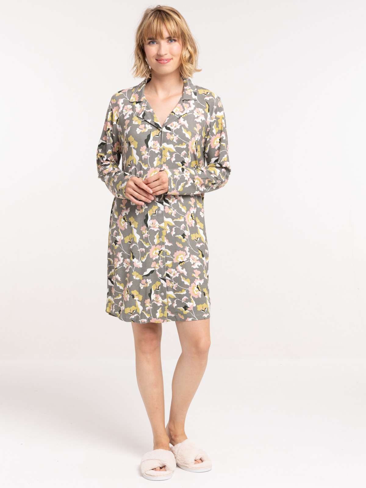 Chemise de nuit motif floral femme