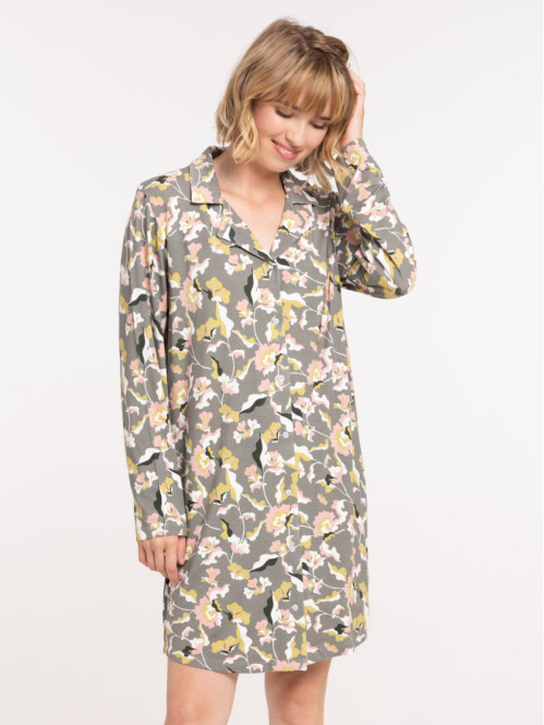 Chemise de nuit motif floral femme